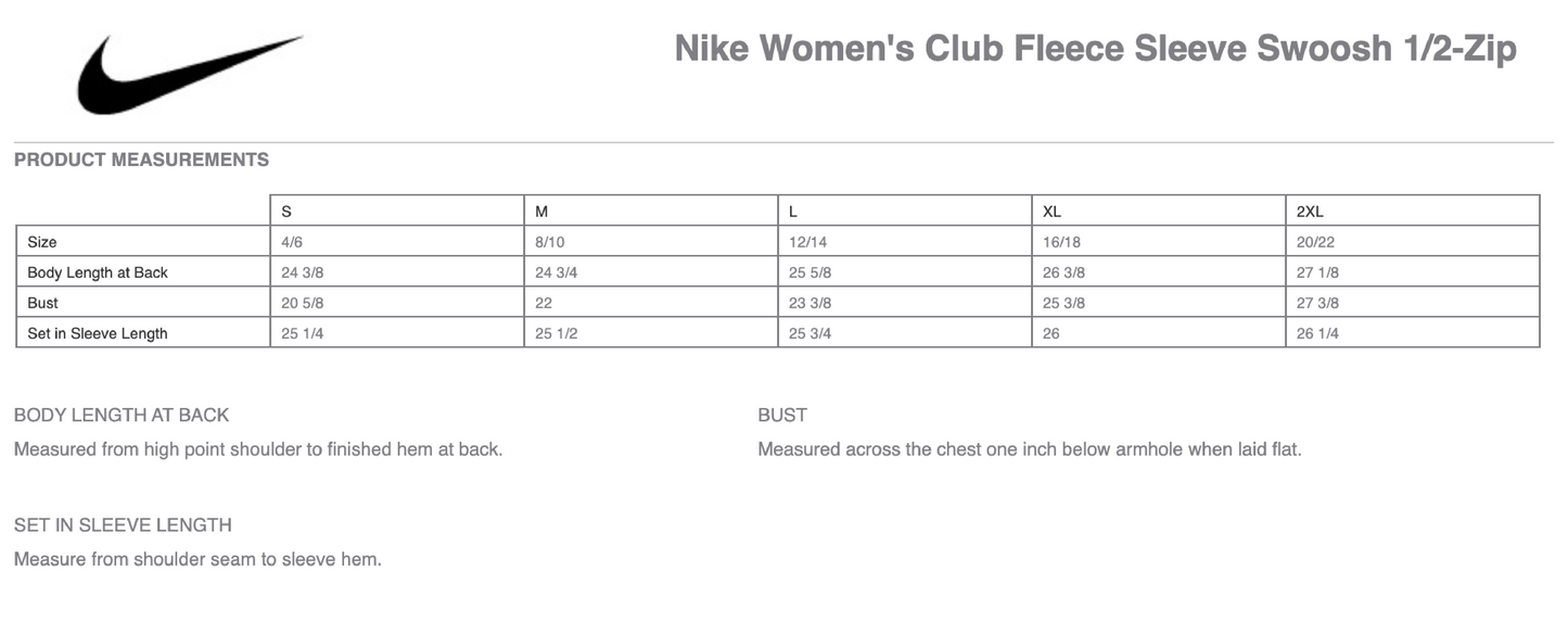 Women's Nike Club Fleece Sleeve Swoosh 1/2-Zip (Solid Tumor)