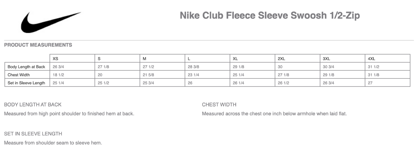 Men's Nike Club Fleece Sleeve Swoosh 1/2-Zip (Solid Tumor)