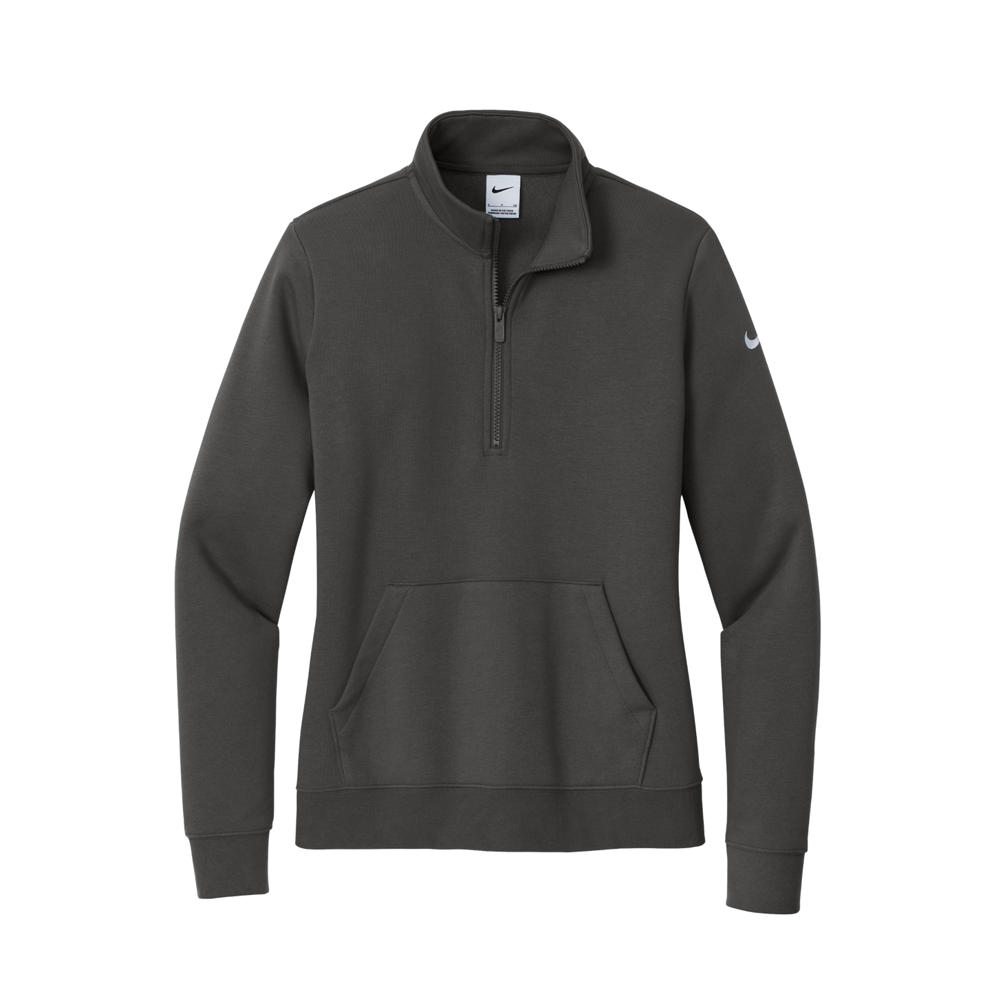 Women's Nike Club Fleece Sleeve Swoosh 1/2-Zip (Solid Tumor)