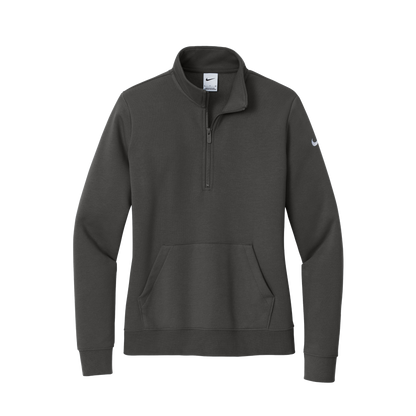 Women's Nike Club Fleece Sleeve Swoosh 1/2-Zip (Solid Tumor)