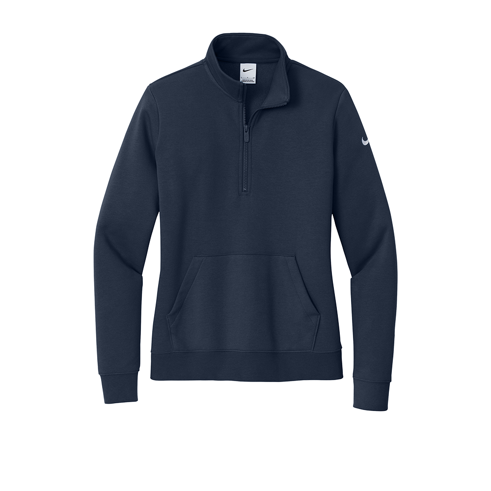 Women's Nike Club Fleece Sleeve Swoosh 1/2-Zip (Solid Tumor)