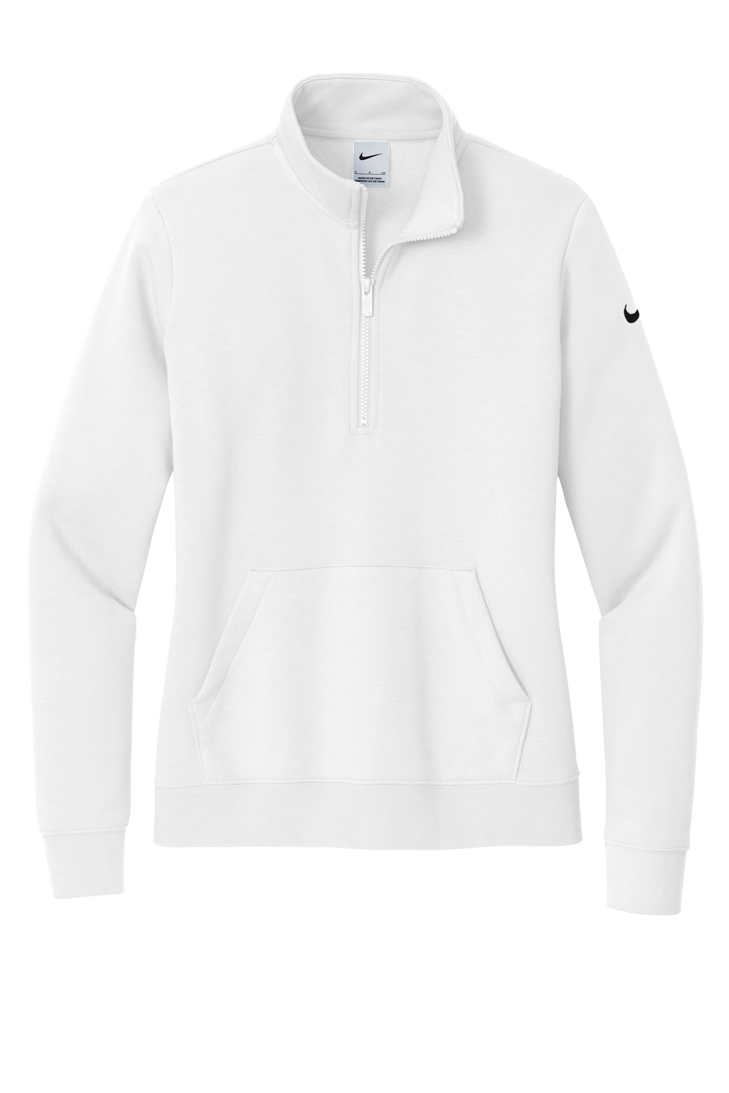 Women's Nike Club Fleece Sleeve Swoosh 1/2-Zip (Solid Tumor)