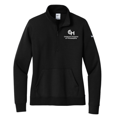 Womens Nike Club Fleece Sleeve Swoosh 1/2 Zip