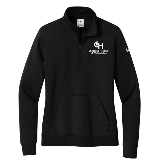 Womens Nike Club Fleece Sleeve Swoosh 1/2 Zip